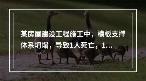 某房屋建设工程施工中，模板支撑体系坍塌，导致1人死亡，11人