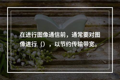 在进行图像通信前，通常要对图像进行（），以节约传输带宽。