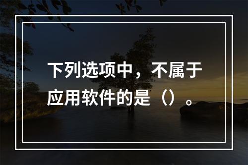 下列选项中，不属于应用软件的是（）。