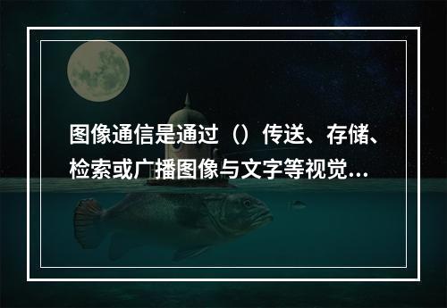 图像通信是通过（）传送、存储、检索或广播图像与文字等视觉信息