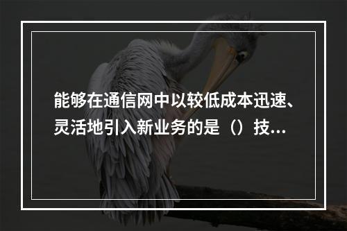 能够在通信网中以较低成本迅速、灵活地引入新业务的是（）技术。