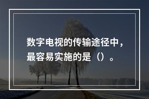 数字电视的传输途径中，最容易实施的是（）。