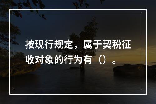 按现行规定，属于契税征收对象的行为有（）。