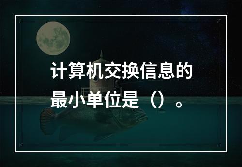 计算机交换信息的最小单位是（）。