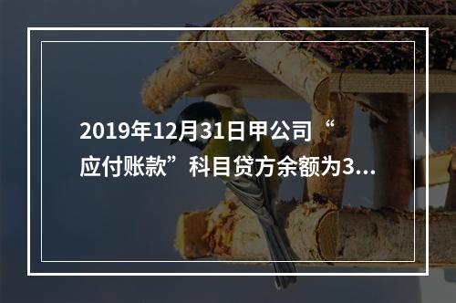 2019年12月31日甲公司“应付账款”科目贷方余额为300