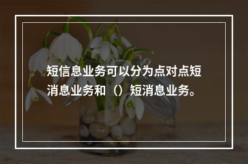 短信息业务可以分为点对点短消息业务和（）短消息业务。