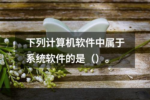 下列计算机软件中属于系统软件的是（）。