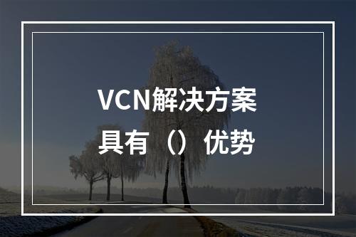 VCN解决方案具有（）优势