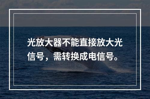 光放大器不能直接放大光信号，需转换成电信号。