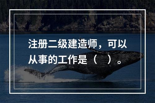 注册二级建造师，可以从事的工作是（　）。