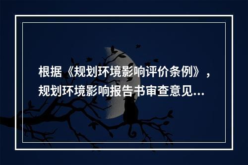 根据《规划环境影响评价条例》，规划环境影响报告书审查意见不包