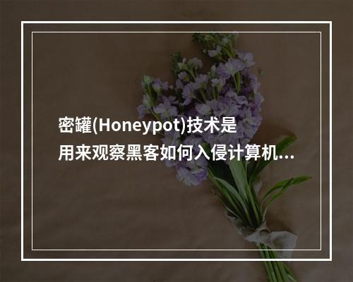 密罐(Honeypot)技术是用来观察黑客如何入侵计算机网络