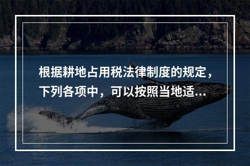 根据耕地占用税法律制度的规定，下列各项中，可以按照当地适用税