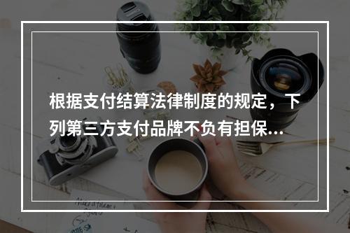 根据支付结算法律制度的规定，下列第三方支付品牌不负有担保功能