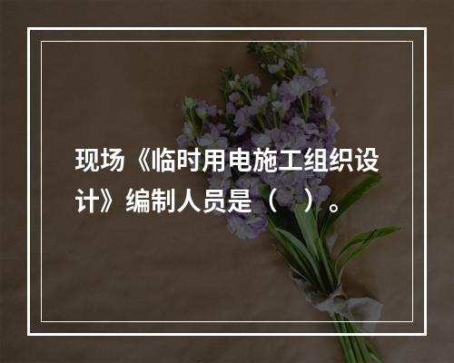 现场《临时用电施工组织设计》编制人员是（　）。