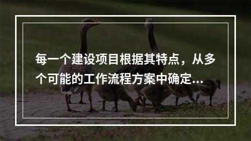 每一个建设项目根据其特点，从多个可能的工作流程方案中确定的主