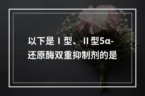 以下是Ⅰ型、Ⅱ型5α-还原酶双重抑制剂的是