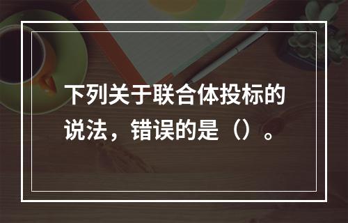 下列关于联合体投标的说法，错误的是（）。