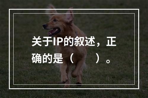 关于IP的叙述，正确的是（　　）。