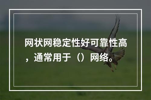 网状网稳定性好可靠性高，通常用于（）网络。