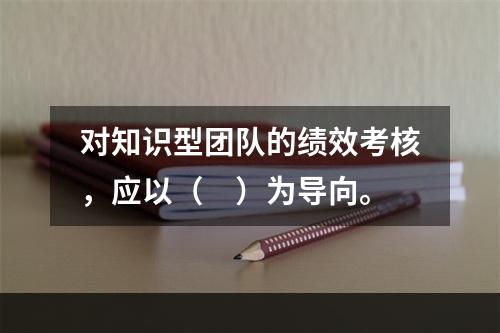 对知识型团队的绩效考核，应以（　）为导向。