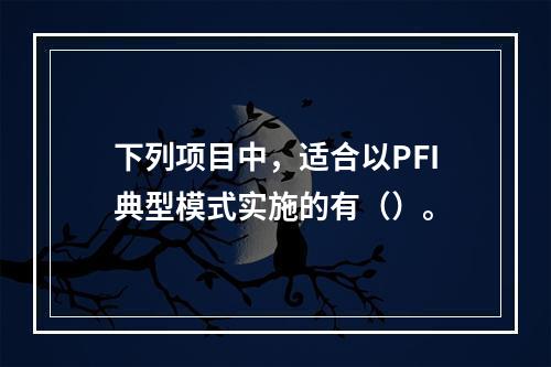 下列项目中，适合以PFI典型模式实施的有（）。