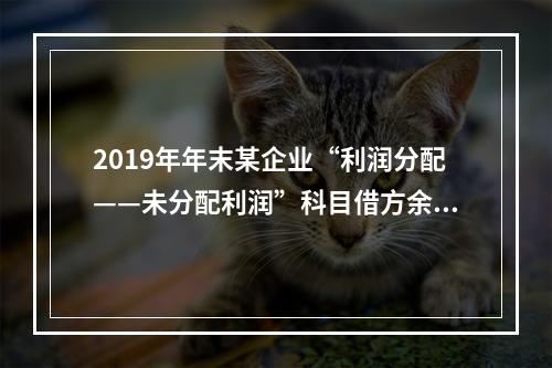 2019年年末某企业“利润分配——未分配利润”科目借方余额2