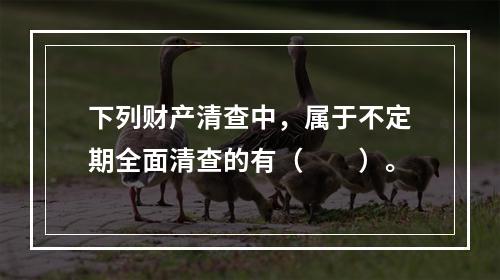 下列财产清查中，属于不定期全面清查的有（　　）。