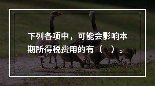 下列各项中，可能会影响本期所得税费用的有（　）。