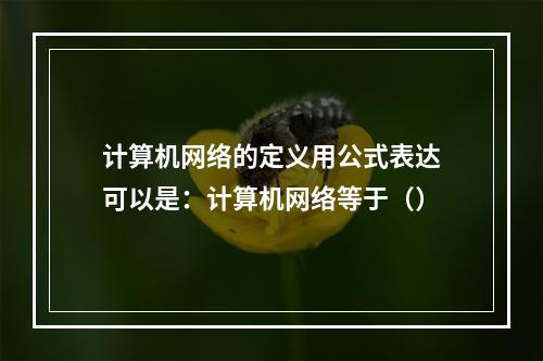 计算机网络的定义用公式表达可以是：计算机网络等于（）