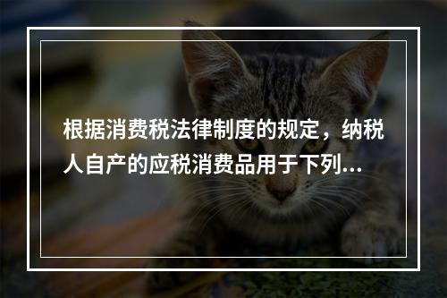 根据消费税法律制度的规定，纳税人自产的应税消费品用于下列项目