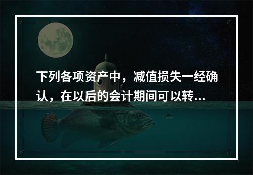 下列各项资产中，减值损失一经确认，在以后的会计期间可以转回的