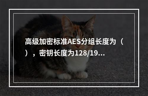 高级加密标准AES分组长度为（），密钥长度为128/192/