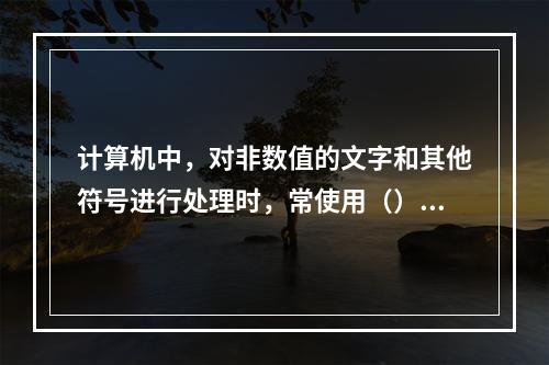 计算机中，对非数值的文字和其他符号进行处理时，常使用（）。