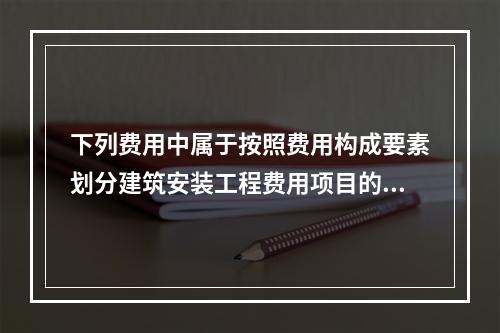 下列费用中属于按照费用构成要素划分建筑安装工程费用项目的是（