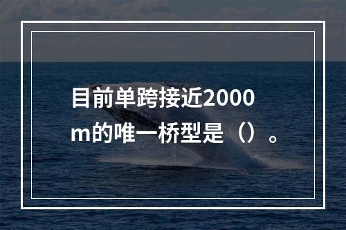 目前单跨接近2000m的唯一桥型是（）。