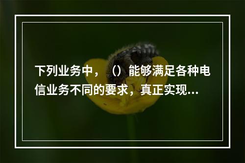 下列业务中，（）能够满足各种电信业务不同的要求，真正实现了语