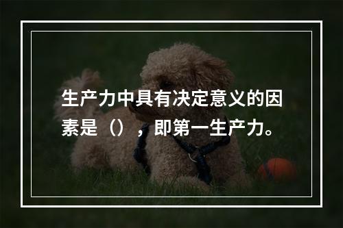 生产力中具有决定意义的因素是（），即第一生产力。