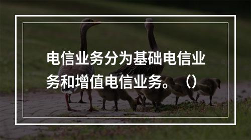 电信业务分为基础电信业务和增值电信业务。（）