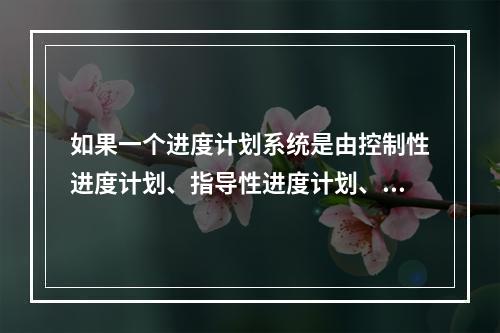 如果一个进度计划系统是由控制性进度计划、指导性进度计划、实施