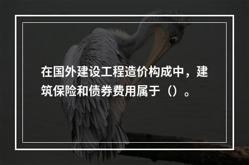 在国外建设工程造价构成中，建筑保险和债券费用属于（）。