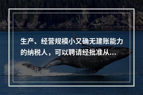 生产、经营规模小又确无建账能力的纳税人，可以聘请经批准从事会