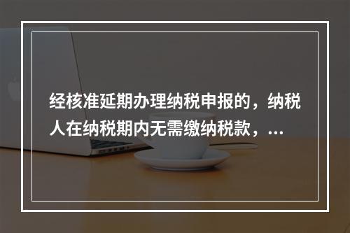 经核准延期办理纳税申报的，纳税人在纳税期内无需缴纳税款，只需