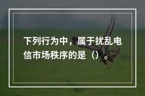 下列行为中，属于扰乱电信市场秩序的是（）。