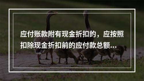 应付账款附有现金折扣的，应按照扣除现金折扣前的应付款总额入账