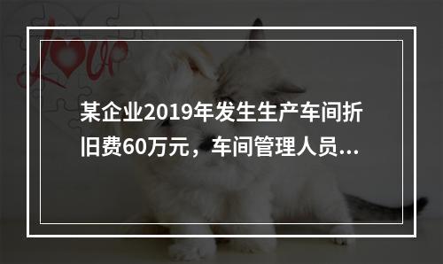 某企业2019年发生生产车间折旧费60万元，车间管理人员工资