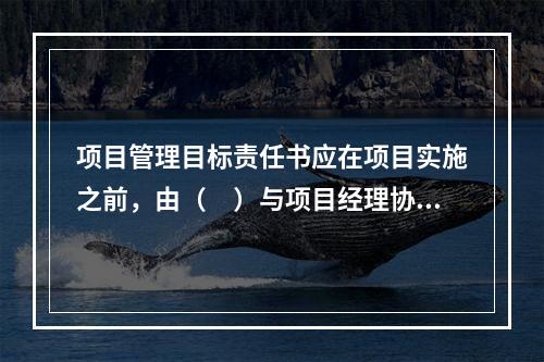 项目管理目标责任书应在项目实施之前，由（　）与项目经理协商制