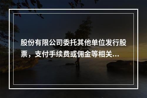 股份有限公司委托其他单位发行股票，支付手续费或佣金等相关费用