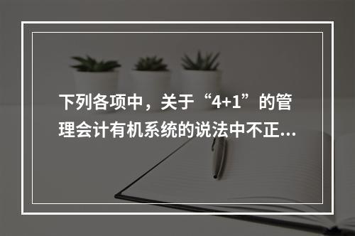 下列各项中，关于“4+1”的管理会计有机系统的说法中不正确的