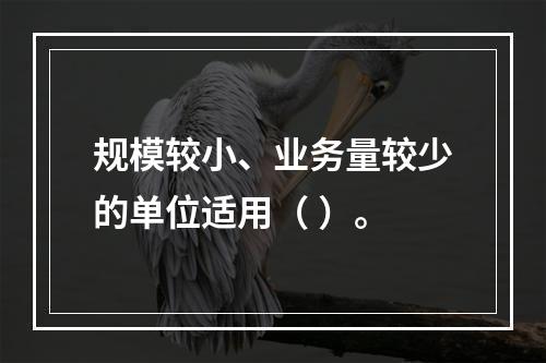 规模较小、业务量较少的单位适用（ ）。